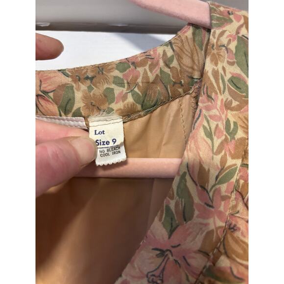 [Vintage] Roberta of California Beige Pink Floral Maxi Prairie Dress - Size S - Picture 3 of 6